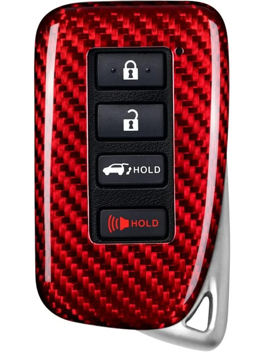 Real Glass Fiber Key Fob Cover for Lexus LX570 RX450 RX350 IS350 - Red Protector